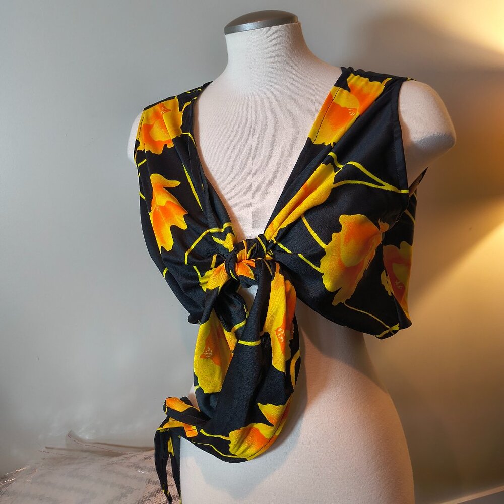 Beach Floral Wrap Top